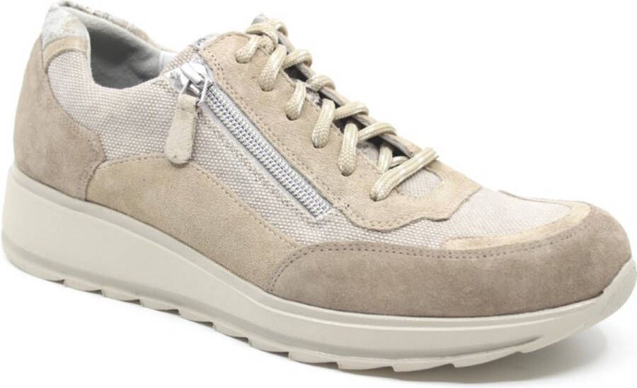 Durea 6263 682 0257 Beige combi sneaker wijdte E