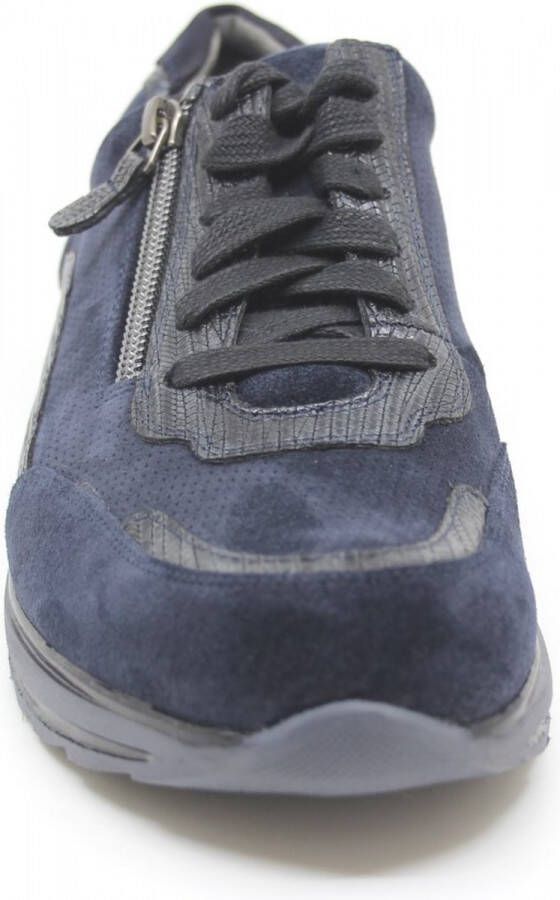 Durea Sneaker 6263 685 9853 Marine Blauw Metallic Combi Suède Wijdte H 4½ 37½