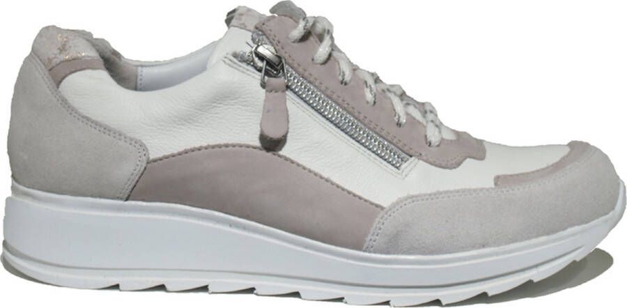 Durea 6263 685H Wit Beige H-Wijdte Veterschoenen