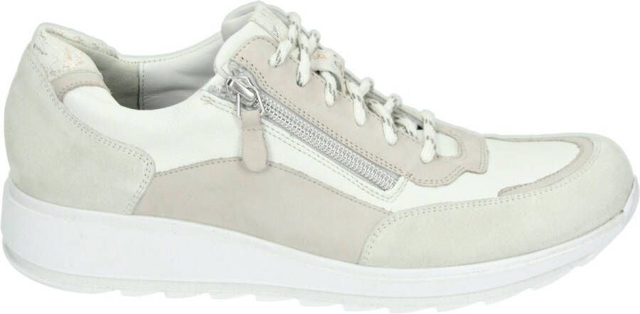Durea 6263~E~~~~~~~~~~~~~~~~~~~~~~~~ Lage sneakersDames sneakers Wit beige