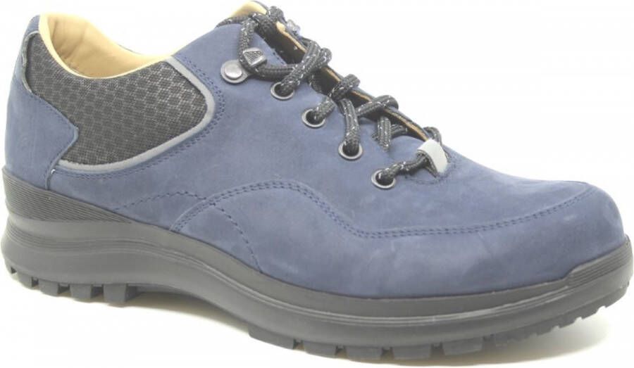 Durea 6266 675 0189 Donkerblauwe dames veter wandelschoenen wijdte H