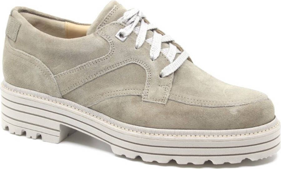 Durea 6276 095 0435 Taupe nubuck trendy veterschoenen wijdte H