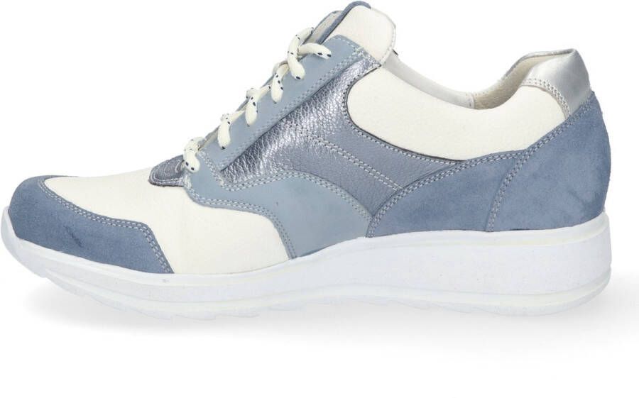 Durea Dames Veterschoenen 6279-685-1490 Savoia wit matzi Jeansblauw