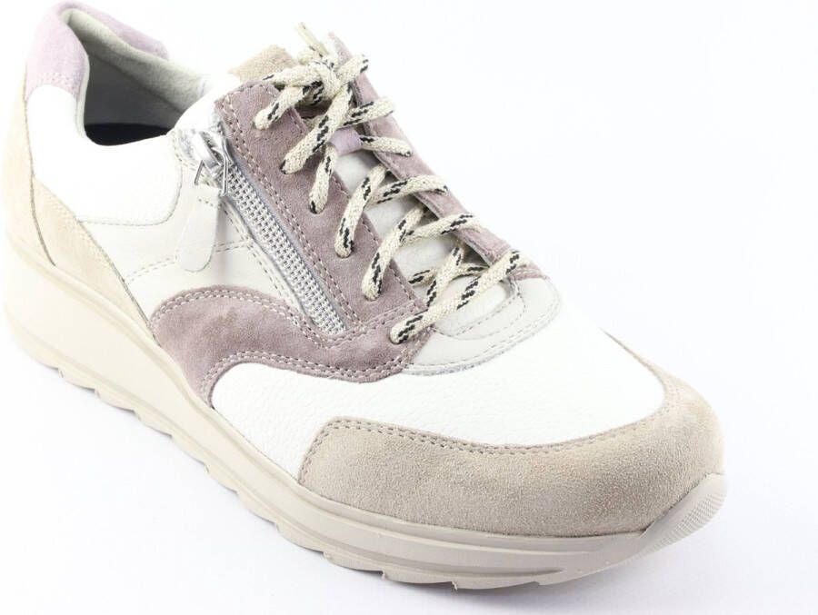 Durea Dames Sneaker 6279-685-0358 Taupe Wit Beige Wijdte H (38.5)