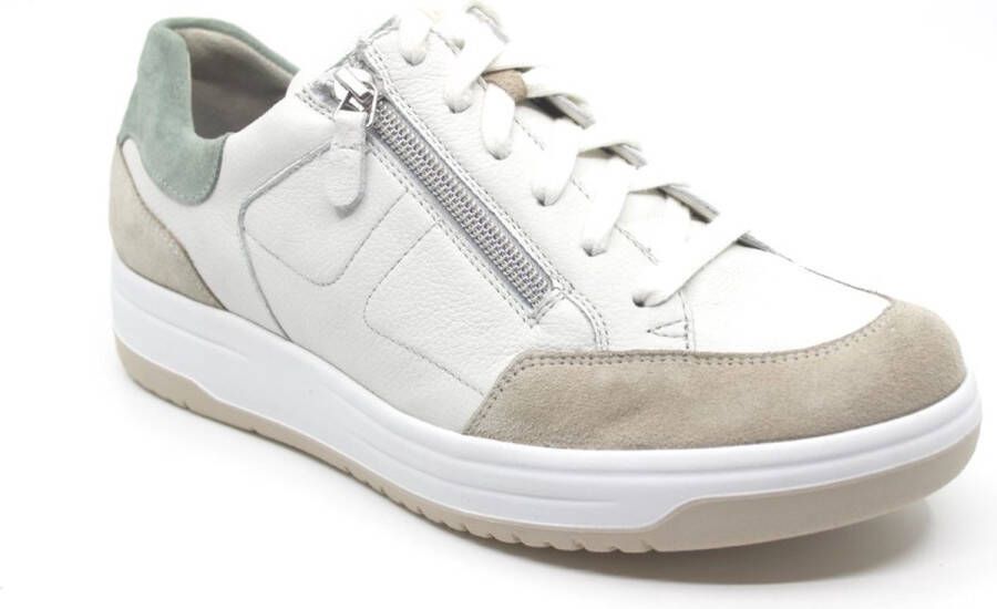 Durea 6281 688 0423 Beige wit combi sneaker wijdte K