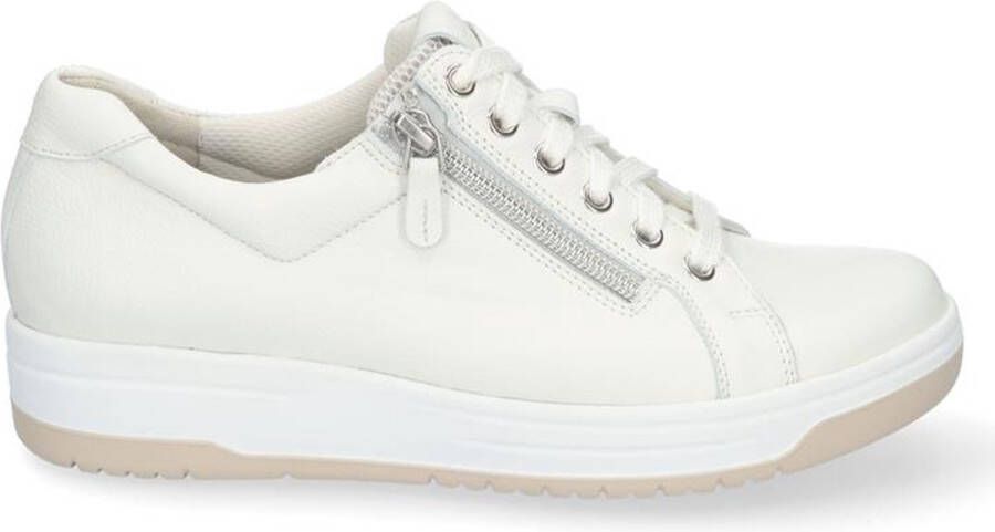 Durea 6291 688 0933 Ecru witte sneakers wijdte K