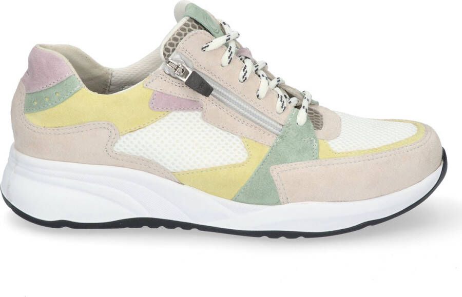 Durea 6295~H~~~~~~~~~~~~~~~~~~~~~~~~ Lage sneakersDames sneakers Wit beige
