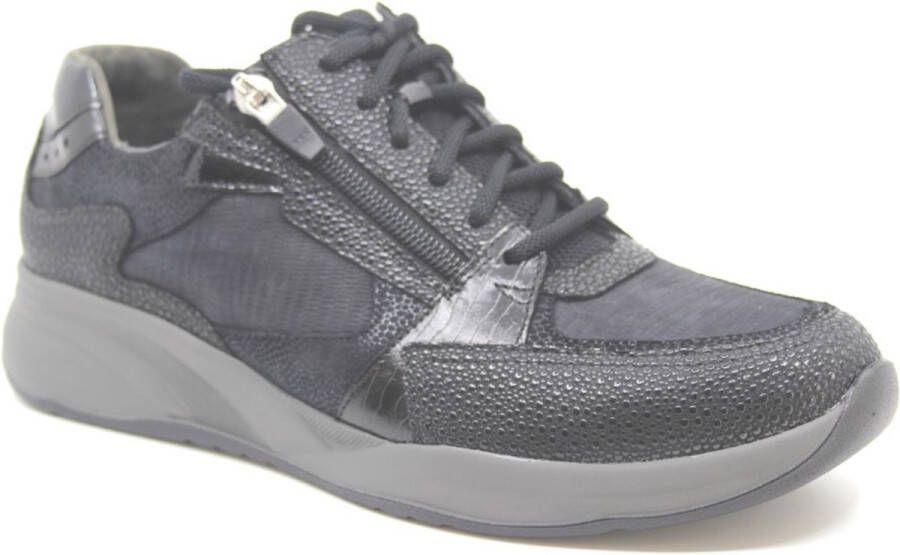 Durea 6295~H~~~~~~~~~~~~~~~~~~~~~~~~ Lage sneakersDames sneakers Zwart