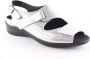 Durea 7178 zilveren dames sandaal met klittenbandsluiting - Thumbnail 1