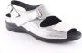 Durea 7178 zilveren dames sandaal met klittenbandsluiting - Thumbnail 1