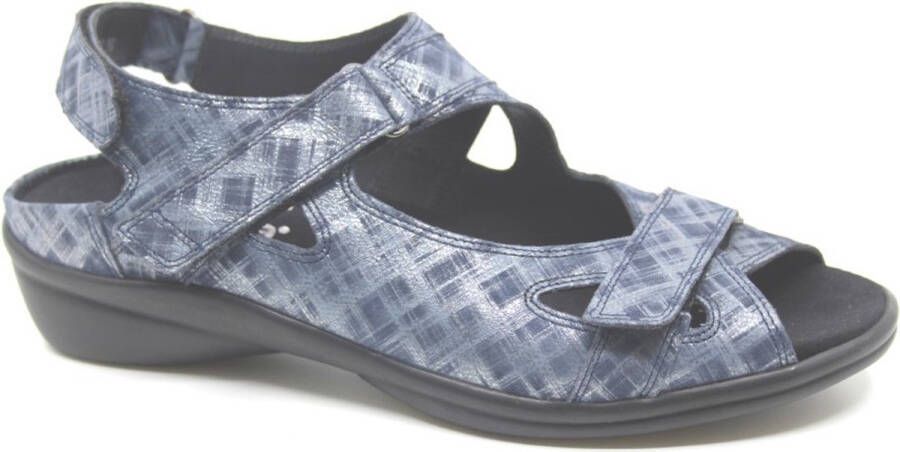 Durea 7258 215 0185 Blauwe smalle dames sandalen