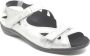 Durea 7258 216 6683 Zilver kleurige dames sandalen met klittenband sluiting - Thumbnail 1