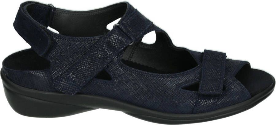 Durea 7258 215 9528 Blauw kleurige smalle dames sandalen met klittenband sluiting - Foto 1