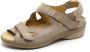 Durea 7258~K~~~~~~~~~~~~~~~~~~~~~~~~ Platte sandalenDames Sandalen Wit beige - Thumbnail 1