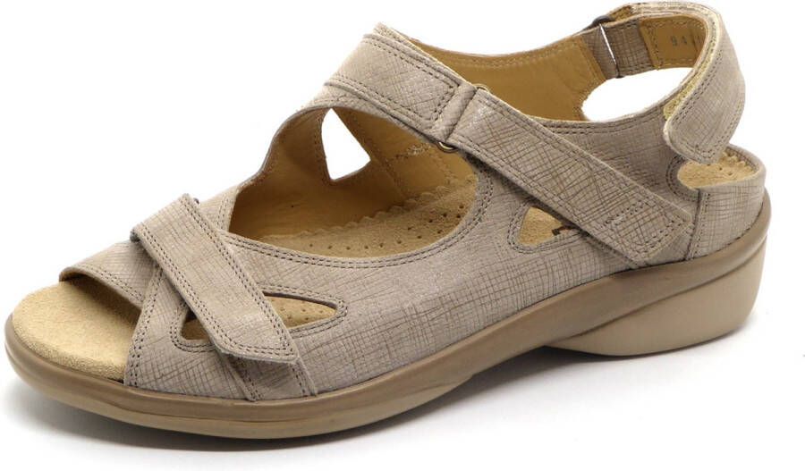 Durea 7258~K~~~~~~~~~~~~~~~~~~~~~~~~ Platte sandalenDames Sandalen Wit beige