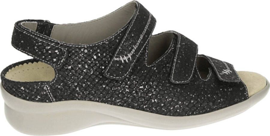 Durea 7350~K~~~~~~~~~~~~~~~~~~~~~~~~ Platte sandalenDames Sandalen Zwart