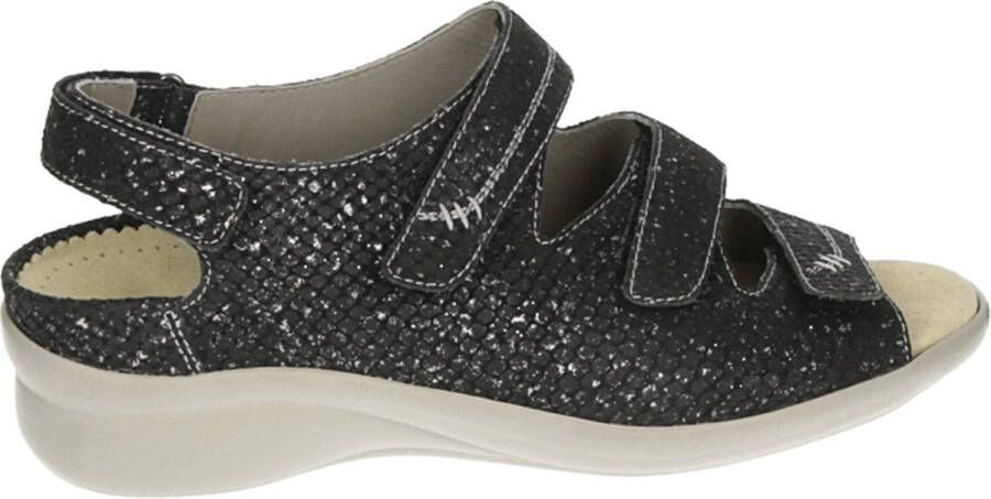 Durea 7350~K~~~~~~~~~~~~~~~~~~~~~~~~ Platte sandalenDames Sandalen Zwart