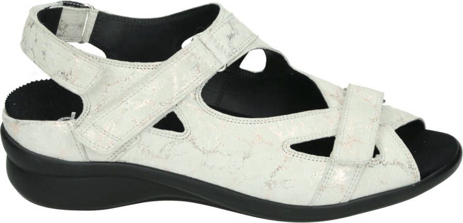 Durea 7376~H~~~~~~~~~~~~~~~~~~~~~~~~ Platte sandalenDames Sandalen Wit beige