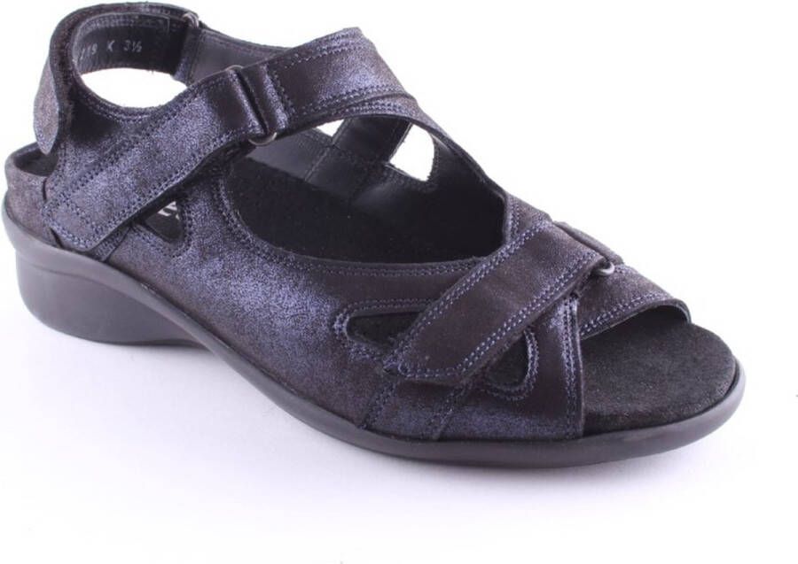 Durea 7376 Zwarte dames sandaal met klittenband - Foto 1