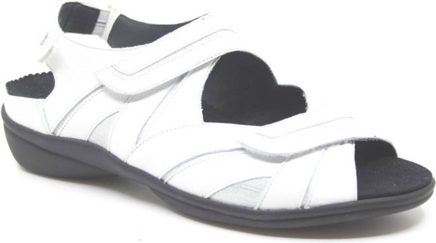 Durea 7390 216 8255 Witte dames sandalen met klittenband sluiting - Foto 1