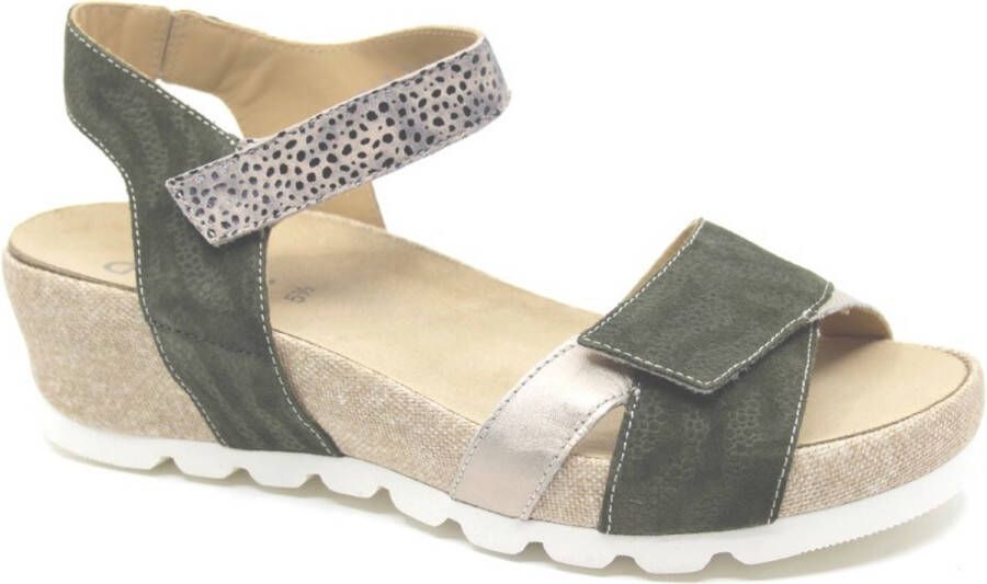 Durea 7403 025 1012 Groen combi kleurige dames sandalen