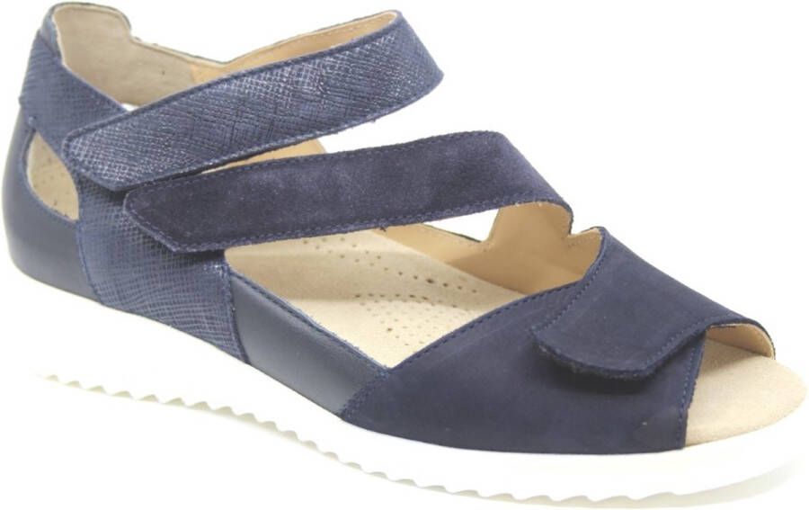 Durea 7406 234 0218 Blauwe dames sandalen met klittenband sluiting en een dichte hiel - Foto 1