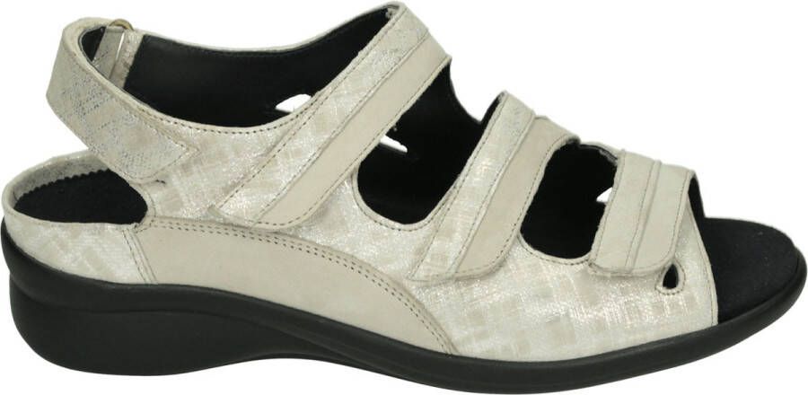 Durea 7409~K~~~~~~~~~~~~~~~~~~~~~~~~ Platte sandalenDames Sandalen Wit beige
