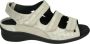 Durea 7409~K~~~~~~~~~~~~~~~~~~~~~~~~ Platte sandalenDames Sandalen Wit beige - Thumbnail 1