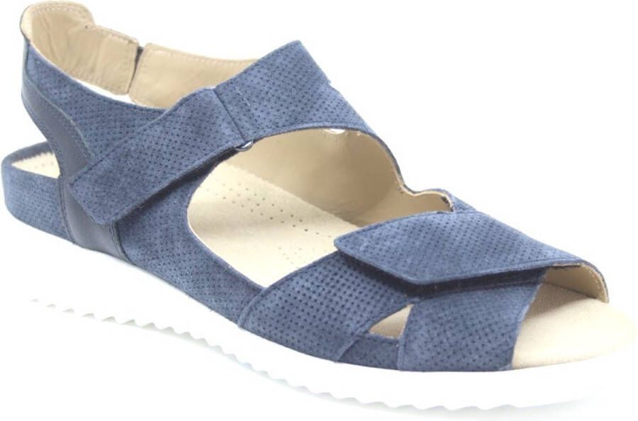 Durea 7410 215 9703 Blauwe sandalen wijdte E - Schoenen.nl