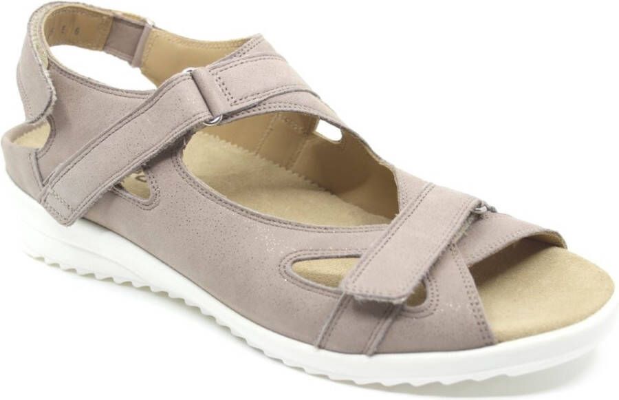 Durea 7419 215 0827 Beige smalle dames sandalen wijdte E