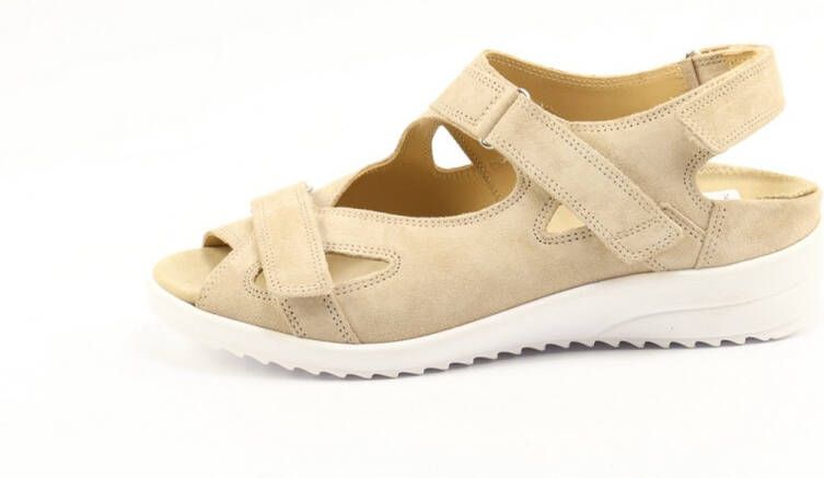 Durea 7419~G~~~~~~~~~~~~~~~~~~~~~~~~ Platte sandalenDames Sandalen Wit beige