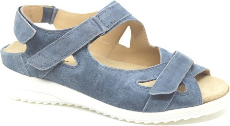 Durea 7419 219 0864 Lichtblauwe brede dames sandalen