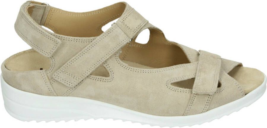 Durea 7419~G~~~~~~~~~~~~~~~~~~~~~~~~ Platte sandalenDames Sandalen Wit beige