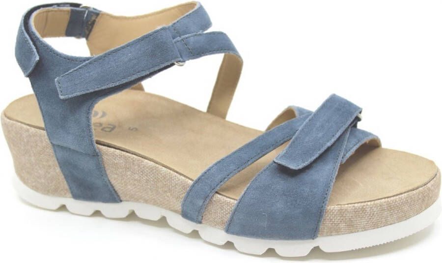 Durea 7421 024 1027 Jeansblauwe dames sandalen