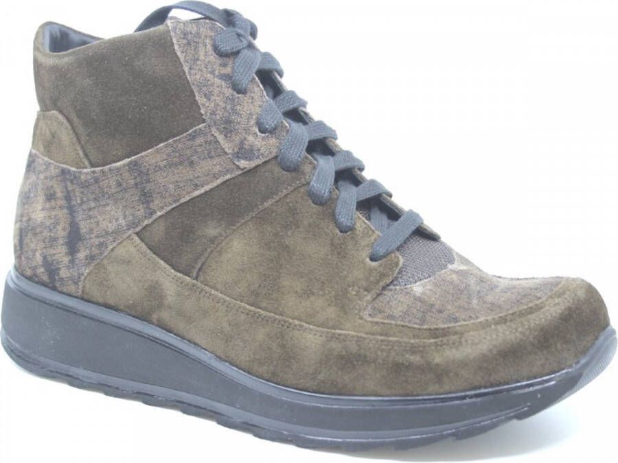 Durea 9684~K~~~~~~~~~~~~~~~~~~~~~~~~ Hoge sneakersVeterlaarzenDames veterschoenenDames sneakersHalf-hoge schoenen Groen