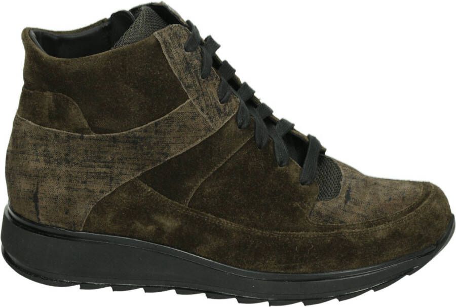 Durea 9684~K~~~~~~~~~~~~~~~~~~~~~~~~ Hoge sneakersVeterlaarzenDames veterschoenenDames sneakersHalf-hoge schoenen Groen