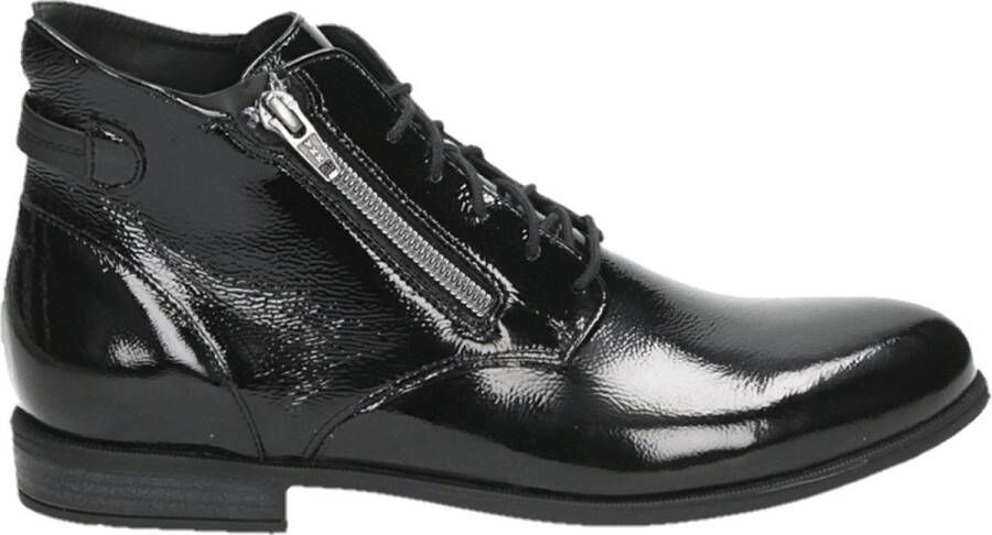 Durea 9697~E~~~~~~~~~~~~~~~~~~~~~~~~ Hoge sneakersVeterlaarzenDames veterschoenenDames sneakersHalf-hoge schoenen Zwart