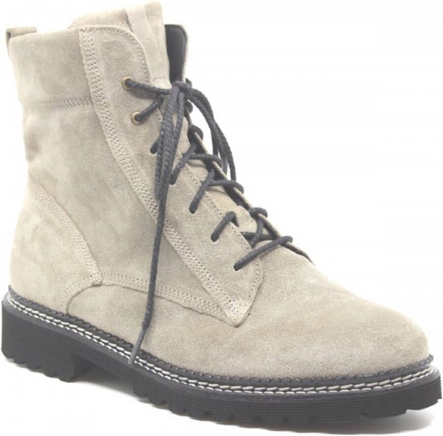 Durea Veterboots Dames Laarzen Damesschoenen Suède 9722 188 Beige (42 5)