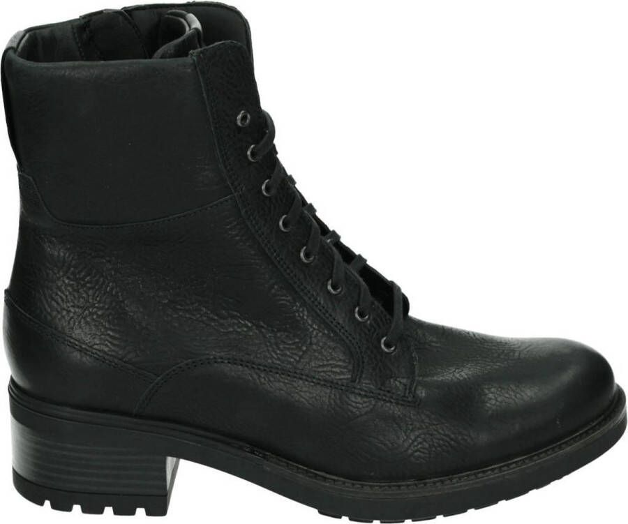 Durea 9725~H~~~~~~~~~~~~~~~~~~~~~~~~ Hoge sneakersVeterlaarzenDames veterschoenenDames sneakersHalf-hoge schoenen Zwart