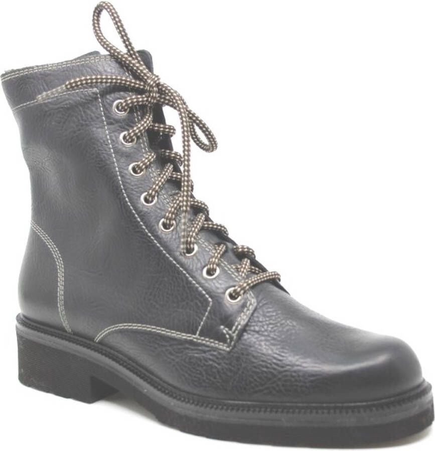 Durea 9727 zwart dames veterboot met rits