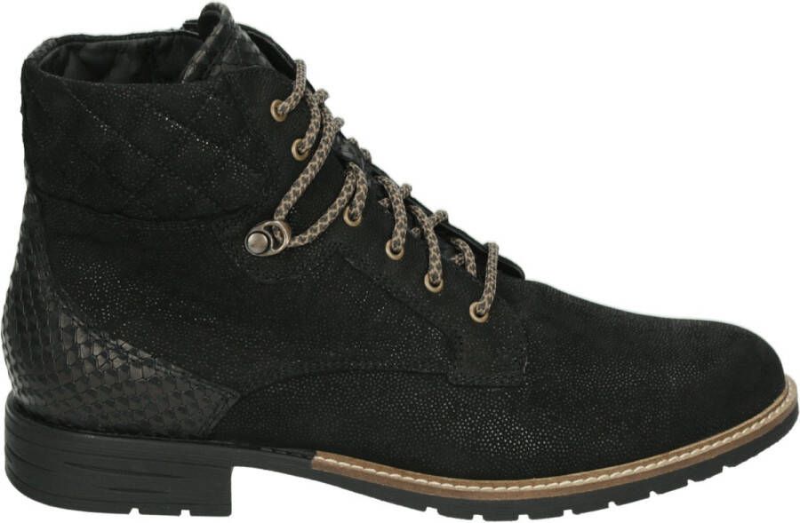 Durea 9731~H~~~~~~~~~~~~~~~~~~~~~~~~ Hoge sneakersVeterlaarzenDames veterschoenenDames sneakersHalf-hoge schoenen Zwart