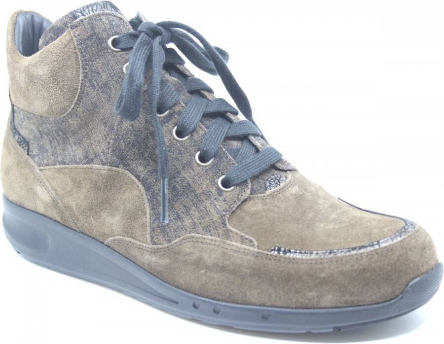 Durea 9735~G~GO~~~~~~~~~~~~~~~~~~~~~ Hoge sneakersVeterlaarzenDames veterschoenenDames sneakersHalf-hoge schoenen Bruin