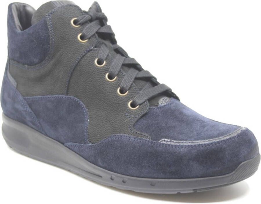 Durea 9735~H~~~~~~~~~~~~~~~~~~~~~~~~ Hoge sneakersVeterlaarzenDames veterschoenenDames sneakersHalf-hoge schoenen Blauw