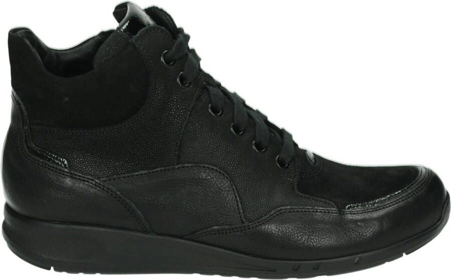 Durea 9735~E~~~~~~~~~~~~~~~~~~~~~~~~ Hoge sneakersVeterlaarzenDames veterschoenenDames sneakersHalf-hoge schoenen Zwart