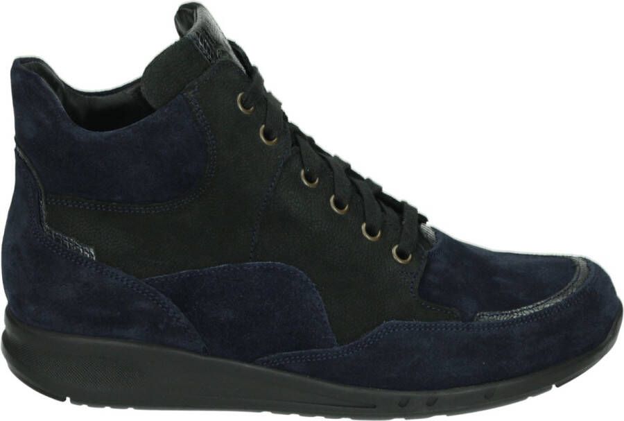 Durea 9735~H~~~~~~~~~~~~~~~~~~~~~~~~ Hoge sneakersVeterlaarzenDames veterschoenenDames sneakersHalf-hoge schoenen Blauw