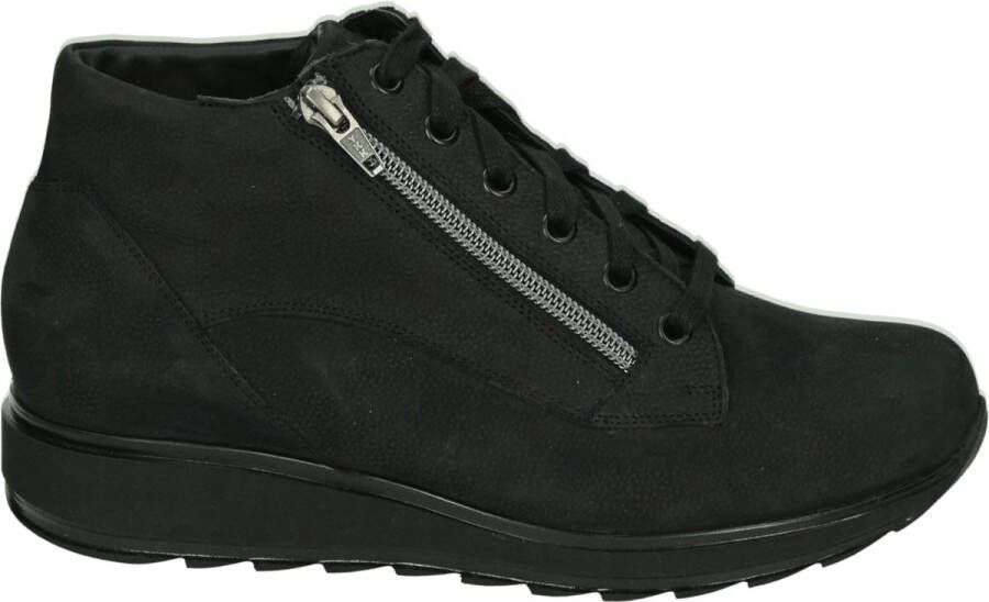 Durea 9767~K~~~~~~~~~~~~~~~~~~~~~~~~ Hoge sneakersVeterlaarzenDames veterschoenenDames sneakersHalf-hoge schoenen Zwart