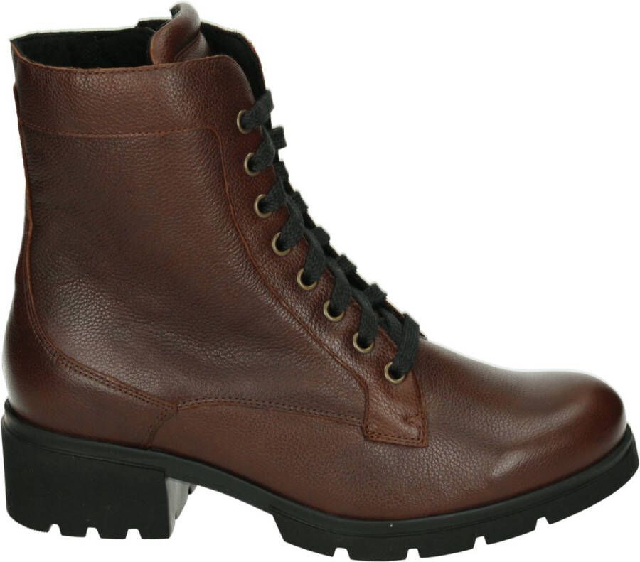 Durea 9785~K~~~~~~~~~~~~~~~~~~~~~~~~ Hoge sneakersVeterlaarzenDames veterschoenenDames sneakersHalf-hoge schoenen Bruin