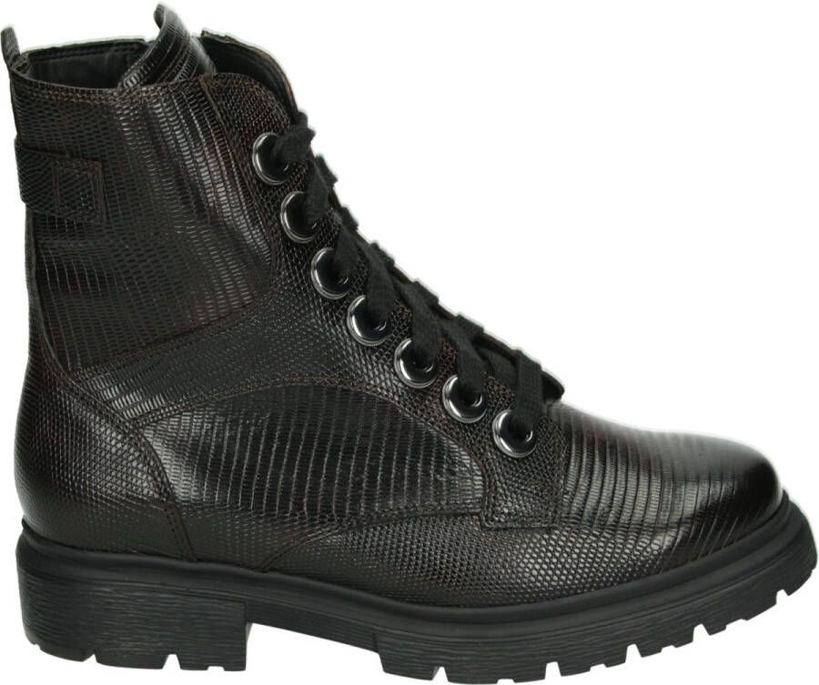 Durea 9809~K~~~~~~~~~~~~~~~~~~~~~~~~ Hoge sneakersVeterlaarzenDames veterschoenenDames sneakersHalf-hoge schoenen Bruin