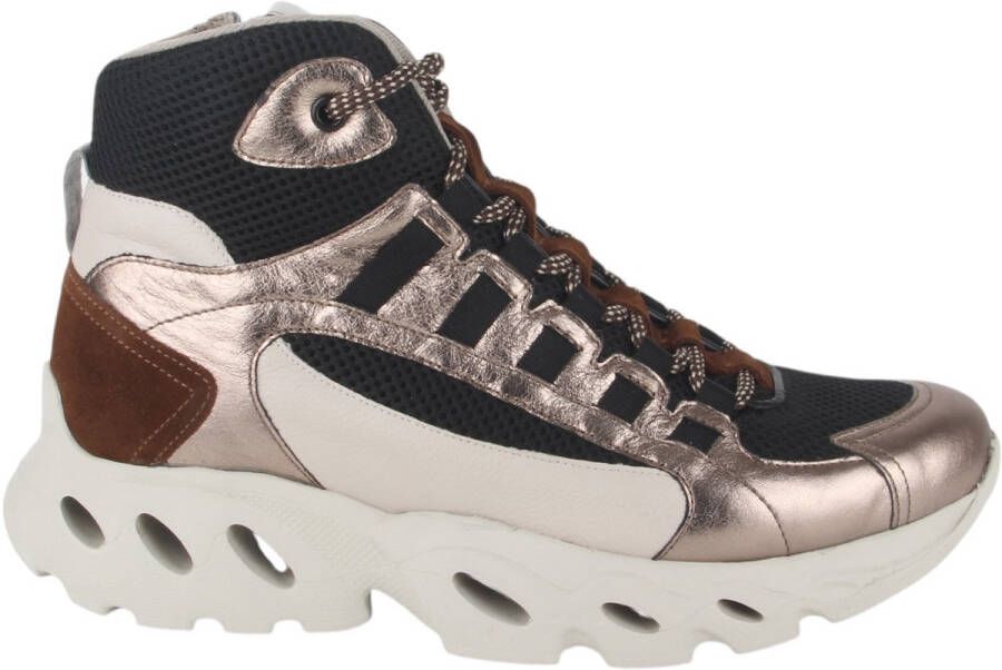 Durea 9831.605.1908-H dames veterboots sportief (7) metallic