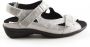 Durea 7258 216 6683 Zilver kleurige dames sandalen met klittenband sluiting - Thumbnail 1